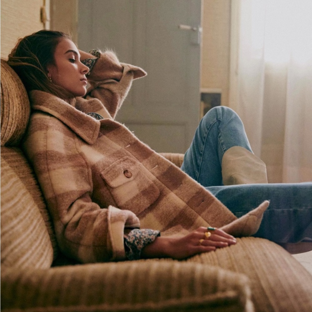 Sezane Joe Coat Ecru Beige - Picture 4 of 10